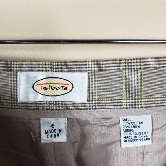 Vintage Talbots Grey Multi Plaid High Rise Trouser Size 4 - Picture 9 of 10